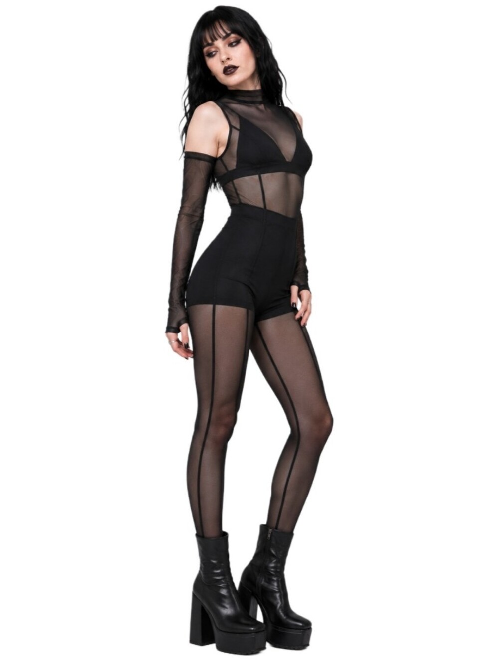 No Vacancy 3 PC Mesh Jumpsuit Set
